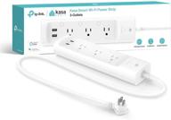 🔌 kasa smart plug power strip kp303: 3 individually controlled outlets, 2 usb ports, works with alexa & google home - no hub, white логотип