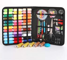img 3 attached to 🧵 XL Sewing Kit - Premium Supplies Organizer for Travel, Emergency Fixes | Includes Scissors, Thimble, Threads, Needles, Tape Measure, and More DIY Sewing Supplies