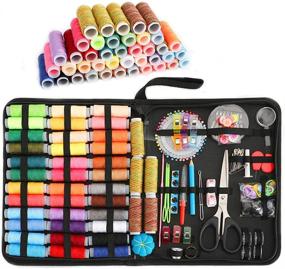img 4 attached to 🧵 XL Sewing Kit - Premium Supplies Organizer for Travel, Emergency Fixes | Includes Scissors, Thimble, Threads, Needles, Tape Measure, and More DIY Sewing Supplies