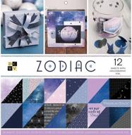 🌈 dcwv card stock 12x12 zodiac premium printed cardstock stack: vibrant multi-colour design for creative crafts logo