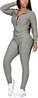 🏃 women's textured jogging suit set - 2 piece outfit with long sleeve zip jacket and skinny pants – perfect tracksuit for fitness and casualwear logo