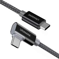 🔌 10ft 100w unamak usb c to usb c cable - fast charging for ipad pro, macbook pro, samsung galaxy, pixel - gray logo