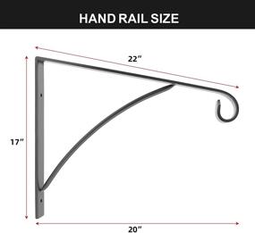 img 1 attached to 🪜 SCIEO Gray Single Step Handrails - Wall Mounted Metal Wrought Iron Short Hand Rail Railing, Suitable for 1 or 2 Step Stairs - Perfect for Garage, Patio, or Front Porch Steps Applications