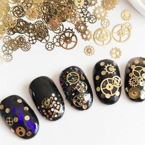 img 2 attached to 📦 AKOAK Box-Packed (Around 100 Units) Ultra-thin 3D Punk Time Gears Nail Studs Nail Art Decorations Alloy DIY Nail Tips