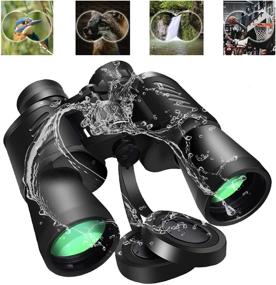 img 4 attached to 🦅 Premium 20x50 HD Waterproof Binoculars for Adults with Low Light Night Vision - Ideal for Bird Watching, Hunting, and Outdoor Sports