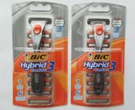 🪒 bic hybrid 3 comfort men's disposable razor, 1 handle with 6 cartridges (2 pack) logo