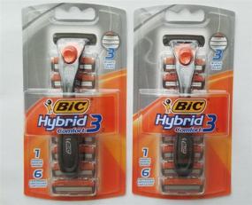 img 1 attached to 🪒 BIC Hybrid 3 Comfort Men's Disposable Razor, 1 Handle with 6 Cartridges (2 Pack)