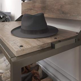 img 2 attached to 🔲 Rustic Gray Shoe Storage Bench by Bush Furniture: The Refinery Solution