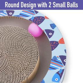 img 3 attached to 🐱 Petper Cat Scratcher: Round Scratching Pad with Ball Toy for Cats