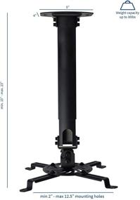 img 3 attached to 📽️ VIVO MOUNT-VP02B: Универсальный потолочный кронштейн для проектора с регулировкой высоты в черном цвете.