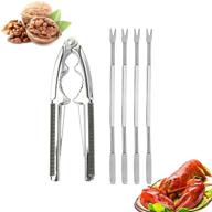 🦀 whalegate seafood nut crackers & tools set - stainless steel crab and lobster crackers with non-slip handles for all nuts and seafood (black) logo