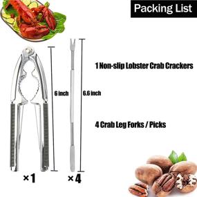 img 3 attached to 🦀 WhaleGate Seafood Nut Crackers & Tools Set - Stainless Steel Crab and Lobster Crackers with Non-slip Handles for All Nuts and Seafood (Black)