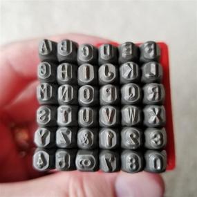 img 1 attached to 🔢 36-Piece Set: Steel Stamp Die Punch Jewelers in Case - Best Jewelry Supply, 1/8" 3MM Uppercase Letter & Number Metal Stamps
