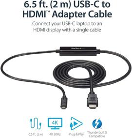 img 3 attached to 🔌 StarTech.com 6ft USB-C to HDMI Adapter Cable - USB Type-C to HDMI - 4K 30Hz - Black (CDP2HDMM2MB) - Limited stock, explore similar item CDP2HD2MBNL