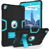 📱 bentoben ipad air 2 case, ipad pro 9.7 2016 case, 3-layer hybrid heavy duty shockproof kickstand tablet cover for apple ipad air 2 / ipad pro 9.7 inch - blue/black logo