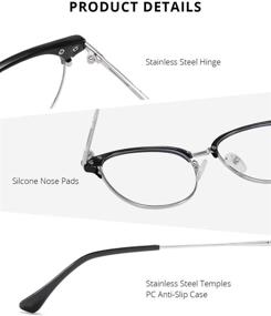 img 3 attached to 🕶️ SS SUNCHIRI Blue Light Blocking Glasses: Stylish Round Metal Frames for Eyestrain Relief - Perfect for Women/Men