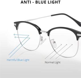 img 2 attached to 🕶️ SS SUNCHIRI Blue Light Blocking Glasses: Stylish Round Metal Frames for Eyestrain Relief - Perfect for Women/Men