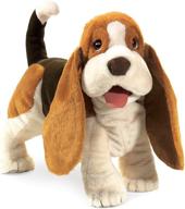 🐶 folkmanis basset hound hand puppet - authentic and lifelike playmate for kids and adults logo