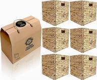 🏠 home fresh large 6 pack 12.5x12.5x12.5 inch natural woven water hyacinth storage organizer basket bin - collapsible for cube furniture shelving - square rattan bins for storage shelves - buy now! logo