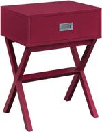 🔴 cranberry red convenience concepts designs2go landon end table: a stylish and functional add-on for your space logo