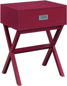 img 3 attached to 🔴 Cranberry Red Convenience Concepts Designs2Go Landon End Table: A Stylish and Functional Add-On for Your Space