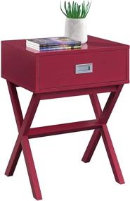 img 2 attached to 🔴 Cranberry Red Convenience Concepts Designs2Go Landon End Table: A Stylish and Functional Add-On for Your Space