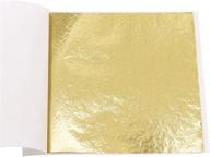 kinno imitation gold foil sheets - k gold leaf paper for arts decoration, sculpture, gilding, nails, handcrafts, picture frames, paintings, furniture, wall - 100 sheets, 3.15 x 3.35 inches logo