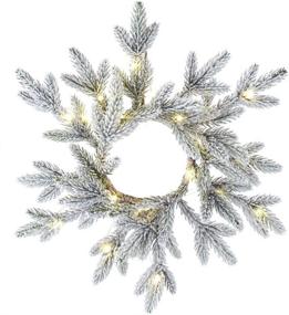 img 4 attached to 🎄 Kurt S. Adler Kurt Adler 18-Inch 20-Light Battery-Operated LED Flocked Pine Wreaths, Multi: A Festive Touch for Holiday Decor