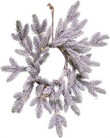 img 3 attached to 🎄 Kurt S. Adler Kurt Adler 18-Inch 20-Light Battery-Operated LED Flocked Pine Wreaths, Multi: A Festive Touch for Holiday Decor