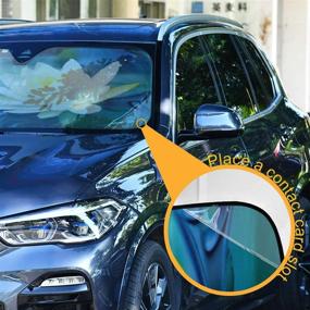 img 2 attached to 🌸 Senya Lotus Flower Car Windshield Sunshade - Stylish Sun Visor Protector & Foldable Sun Shield for Vehicle Cooling, Fits Most Windshield Sizes