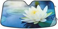 🌸 senya lotus flower car windshield sunshade - stylish sun visor protector & foldable sun shield for vehicle cooling, fits most windshield sizes logo