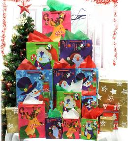 img 4 attached to JOYIN 36 Pcs Christmas Bags Set with Wrapping Papers and Tissue Paper: Perfect for Decoration, School Classrooms and Party Favors