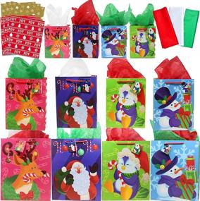 img 3 attached to JOYIN 36 Pcs Christmas Bags Set with Wrapping Papers and Tissue Paper: Perfect for Decoration, School Classrooms and Party Favors