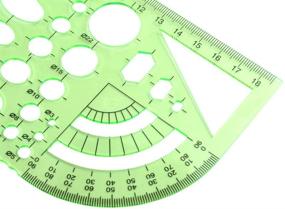 img 1 attached to Bonayuanda 2pcs Clear Green Plastic Measuring Templates 📐 Geometric Rulers - Ideal for Office and School Applications