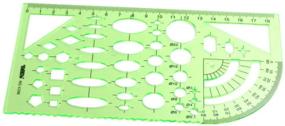 img 2 attached to Bonayuanda 2pcs Clear Green Plastic Measuring Templates 📐 Geometric Rulers - Ideal for Office and School Applications