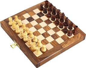 img 3 attached to Handcrafted Wooden Folding Magnetic Chess