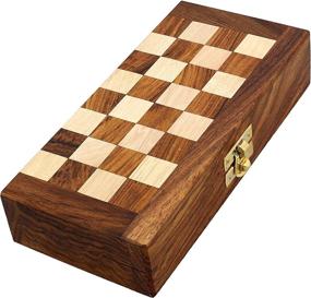 img 1 attached to Handcrafted Wooden Folding Magnetic Chess