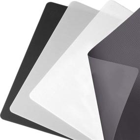 img 4 attached to MasterMaid Non Slip Flexible Cutting Mats: Modern Colors, Non-Porous Chopping Surface, Anti Slip - Set of 4, Dishwasher Safe, BPA Free