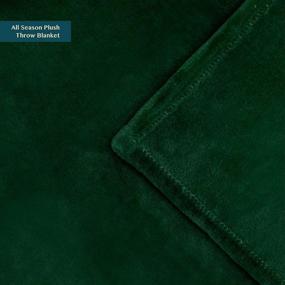 img 2 attached to 🛋️ Pavilia Fleece Blanket Throw: Super Soft, Plush, Luxurious Flannel Throw for Sofa Couch Bed - Emerald Green, 50x60 inches