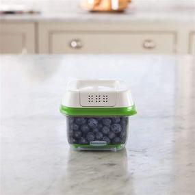 img 2 attached to 🥬 Rubbermaid FreshWorks Small Food Storage Container - 2.5 Cup Green: Keep Produce Fresh