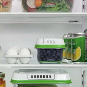 img 1 attached to 🥬 Rubbermaid FreshWorks Small Food Storage Container - 2.5 Cup Green: Keep Produce Fresh