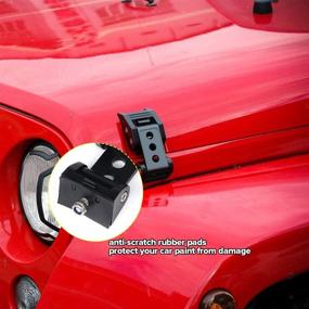 img 2 attached to Samman Black Stainless Steel Hood Latch Lock Kit for 2007-2018 Jeep Wrangler JK & Unlimited (JKU): Compatible with Sport Rubicon Sahara Models