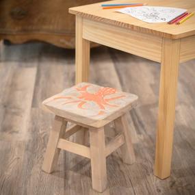 img 3 attached to 🐙 Acacia Hardwood Decorative Short Stool with Hand Carved Octopus Design from Sea Island Imports