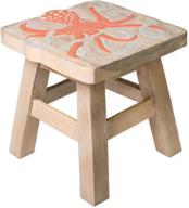 🐙 acacia hardwood decorative short stool with hand carved octopus design from sea island imports логотип