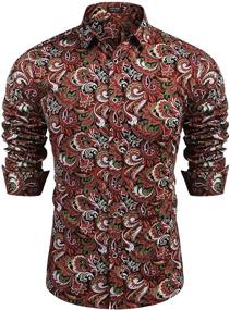 img 4 attached to COOFANDY Floral Button Casual Hawaiian Men's Clothing