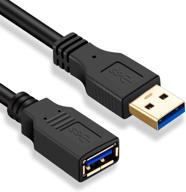 12 ft usb 3.0 extension cable: type a male to female 🔌 data transfer lead for hard drive, printer, keyboard, camera, usb flash drive, card reader logo