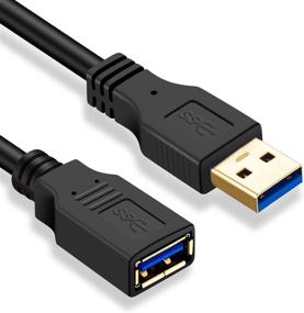 img 4 attached to 12 ft USB 3.0 Extension Cable: Type A Male to Female 🔌 Data Transfer Lead for Hard Drive, Printer, Keyboard, Camera, USB Flash Drive, Card Reader