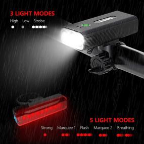 img 1 attached to 🚴 Super Bright 1200 Lumens Bike Lights with Power Bank - USB Rechargeable, Waterproof Front and Back Bicycle Lights for Night Riding - 3+5 Light Modes Included