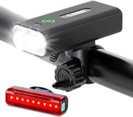 🚴 super bright 1200 lumens bike lights with power bank - usb rechargeable, waterproof front and back bicycle lights for night riding - 3+5 light modes included logo