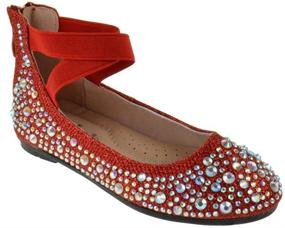 img 4 attached to 👧 Larissa 83K Rhinestone Ballerina Flats - Perfect Shoes for Girls